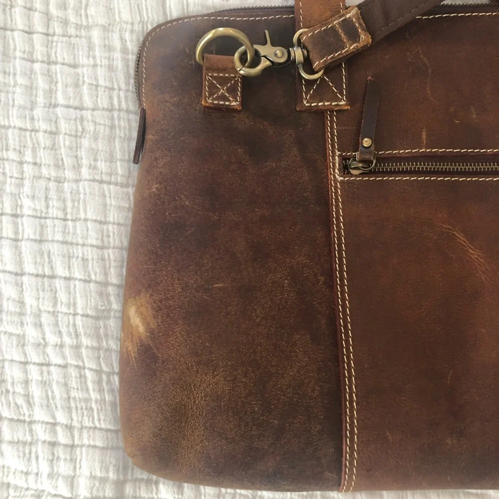Rustic Town Brown Leather Bag EUC 1998